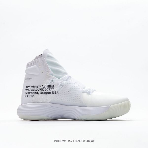 Off-White x Nike REACT Hyperdunk 2017超扣籃系列 高幫休閒運動文化籃球鞋情侶鞋