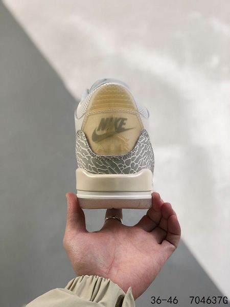 Nike Air Jordan 3 ES Red Cement 2024全新男女款中低幫荔枝紋籃球鞋