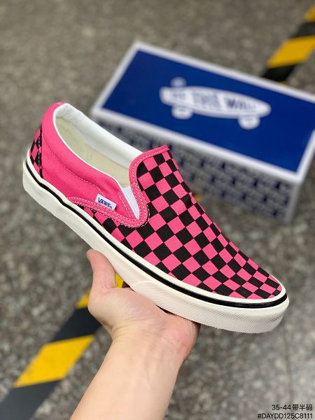 Vans Slip-On 2021新款 棋盤格一腳蹬低幫潮帆布鞋情侶懶人板鞋