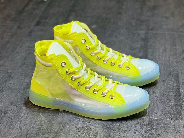 Converse Translucent Mesh 2020新款 熒光綠果凍底情侶款高幫透明網鞋