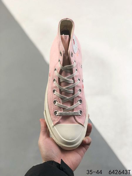 Converse 愛心 情侶款潮流百搭耐磨防滑高幫休閒帆布板鞋