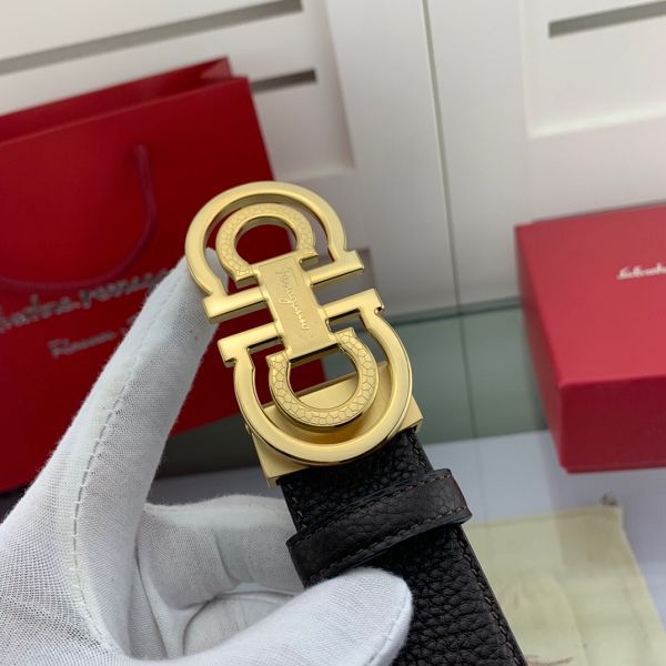  salvatore ferragamo皮帶 菲拉格慕2020新款 HF202041牛皮荔枝紋時尚腰帶