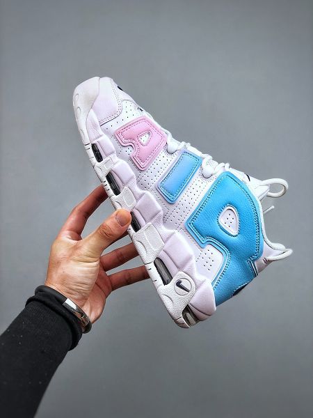 Nike Air More Uptempo 菊花藍粉漸變皮蓬大AIR女款籃球鞋