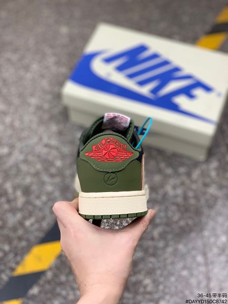 Travis Scott x Fragment x Air Jordan 1 Low 2021新款 喬丹倒鉤男女款休閒板鞋