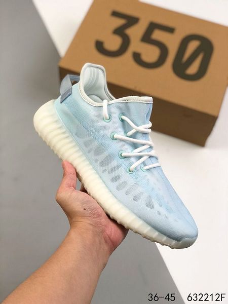 Adidas Yeezy Boost 350 V2 2021新款 男女款椰子輕便爆米花運動慢跑鞋 帶半碼