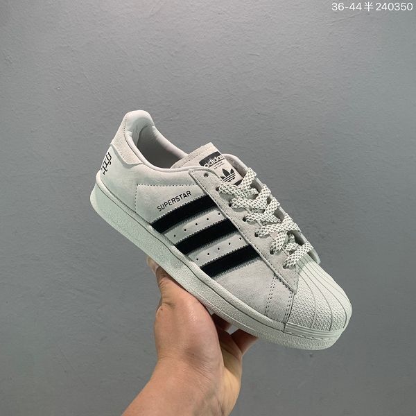 Adidas Superstar 2023新款 三葉草貝殼頭情侶款麂皮休閒運動板鞋