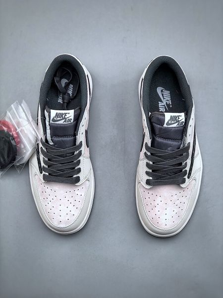 Nike Air Jordan 1 Low OG TS聯名灰黑絲綢倒鈎 2024全新男款運動籃球鞋