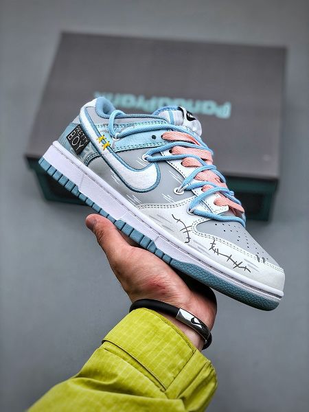 Nike Dunk Low CNY 卡斯製造 手繪兔子 灰藍白色 男女款SB綁帶解構低幫休閒板鞋