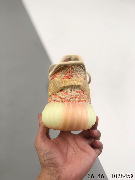 Adidas Yeezy Boost 350 V2 2021新款 男女款椰子爆米花運動慢跑鞋 帶半碼