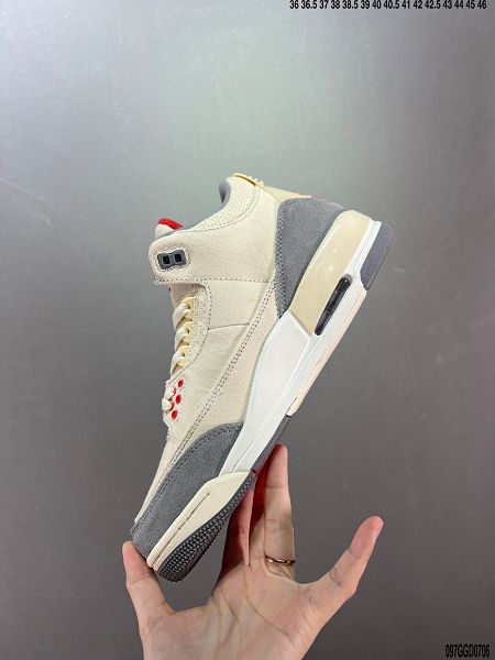 Air Jordan 3 JTH Justin Timberlake & Tinker Hatfheld 2022新款 白手稿聯名男女款籃球鞋