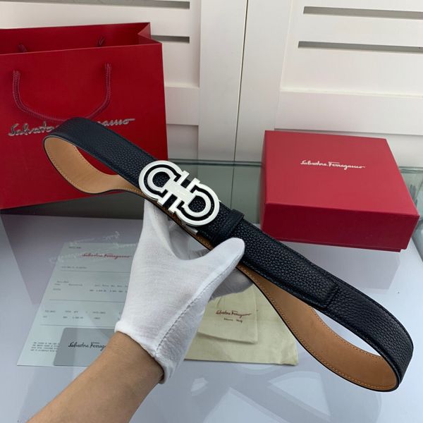  salvatore ferragamo皮帶 菲拉格慕2020新款 HF202041牛皮荔枝紋時尚腰帶