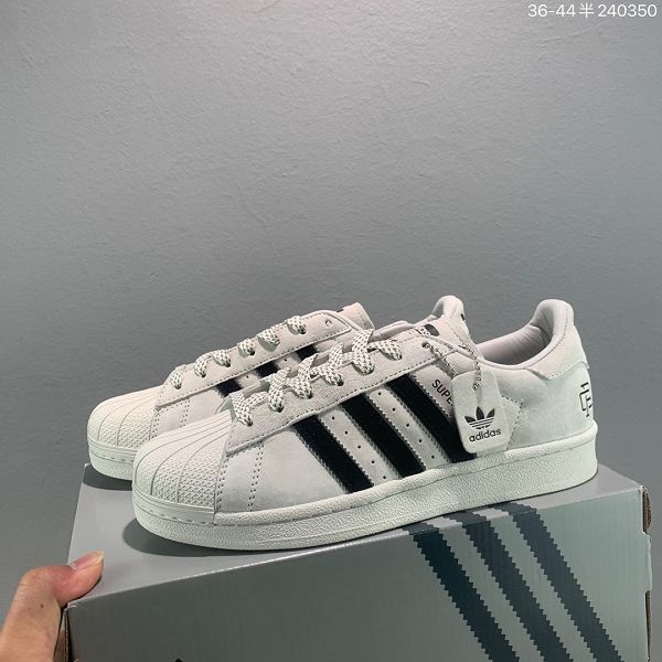 Adidas Superstar 2023新款 三葉草貝殼頭情侶款麂皮休閒運動板鞋