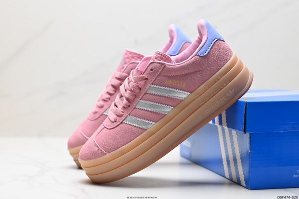 Adidas Originals Gazelle Bold 202新款女生三‮草葉‬厚‮休底‬閒防滑耐‮低磨‬幫板鞋