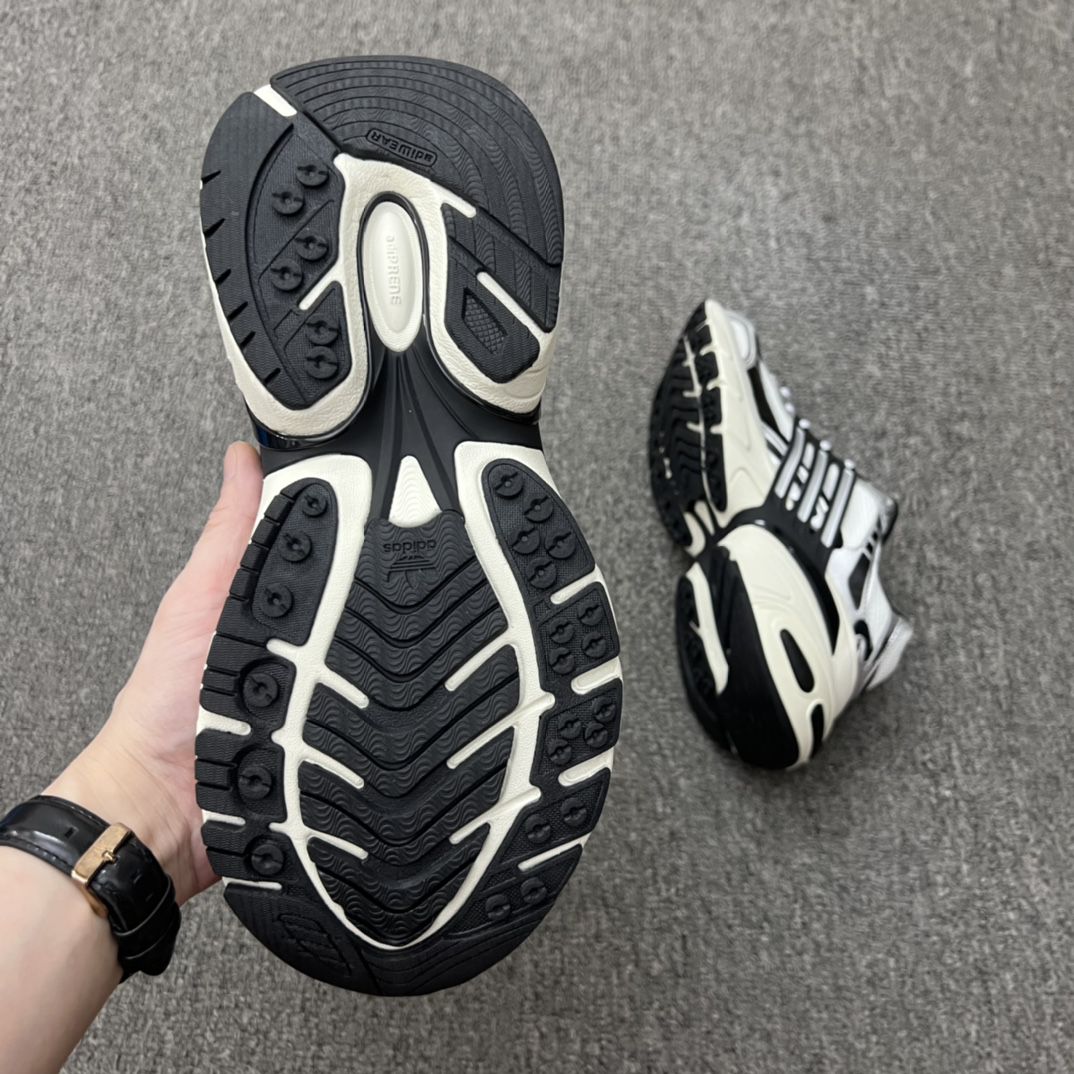 Adidas XLG Runner Deluxe 2024新款情侶鞋 低幫銀黑色厚底增高老爹風復古緩震休閒運動慢跑鞋