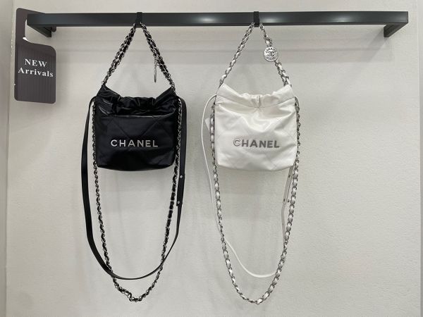 chanel包包 香奈兒2022新款手提包 DSAS3263銀扣單肩斜挎包