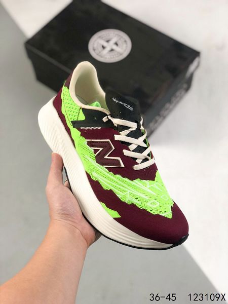 stone lsland X new balance 2022新款 聯名復古白紅解構男女款跑鞋