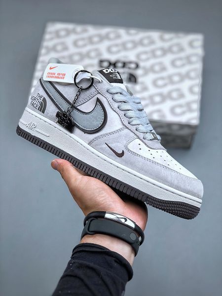 Nike Air Force 1 Low 07 x CDG x The North Face 2024新款男女白灰色休閒鞋