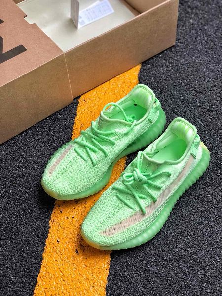 Adidas Yeezy Boost 350 V2 2020新款 爆米花夜光椰子情侶款慢跑鞋