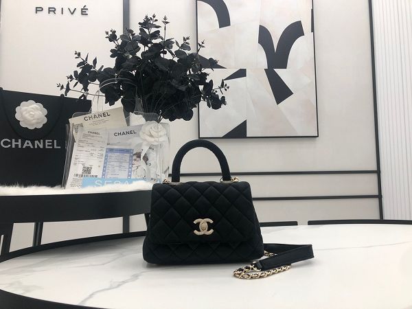 chanel包包 香奈兒2023新款手提包 DSAS2215絨布單肩斜挎包