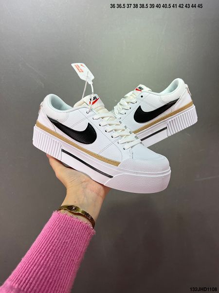 NIKE COURT LEGACY LIFT WUATERRNEKSTEAM ORANGE 2022新款 秋冬增高復古男女款松糕鞋