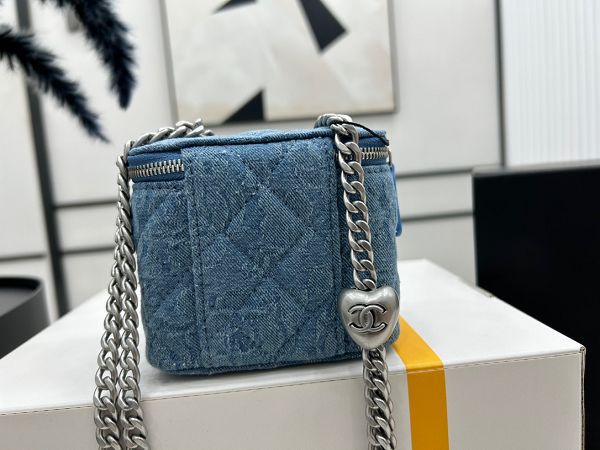 chanel包包 香奈兒2023新款手提包 DS3203愛心球牛仔單肩斜挎包