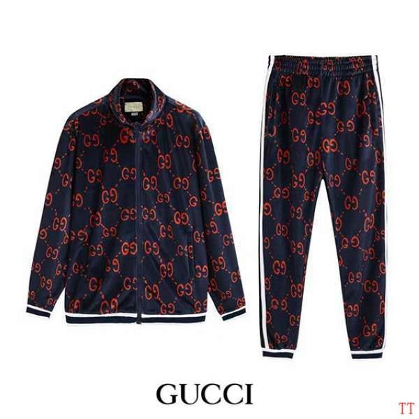 gucci衣服 2019新款 老花纹男生休闲秋冬套装 jm