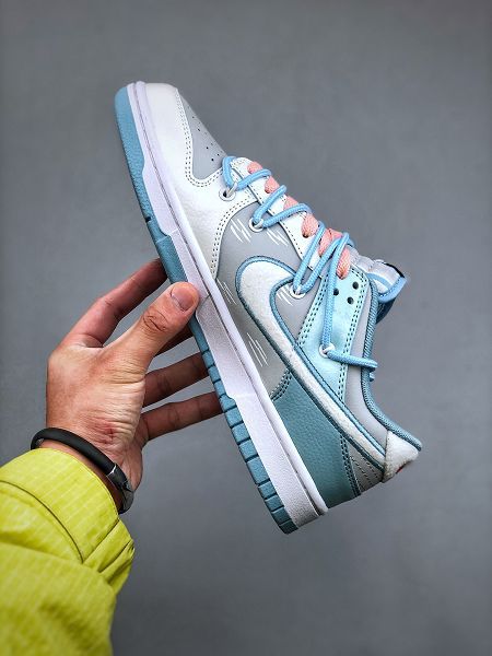 Nike Dunk Low CNY 卡斯製造 手繪兔子 灰藍白色 男女款SB綁帶解構低幫休閒板鞋