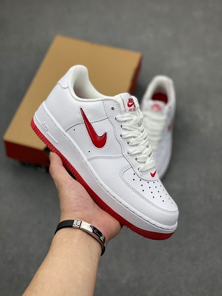 Nike Air Force 1 空軍一號系列 2023全新男女款白紅色休閒運動板鞋 