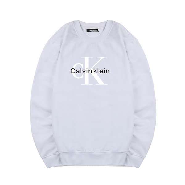 calvin klein长袖 2018新款 白大ck印花情侣圆领卫衣 白色