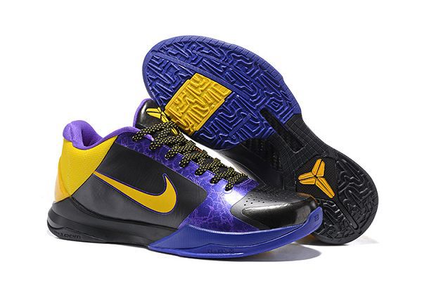 nike zoom kobe 5 科比新配色复刻战靴 时尚低帮男生球鞋 黑黄紫