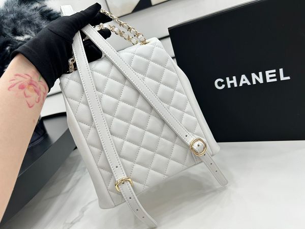 chanel包包 香奈兒2023新款手提包 DSAS3860時尚雙肩包白色後背包