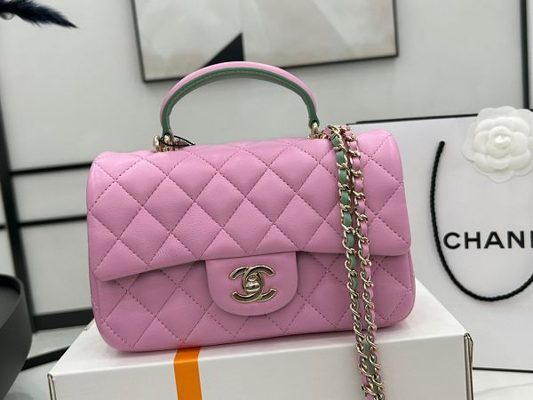 chanel包包 香奈兒2023新款手提包 DSAS2431拼色羊皮單肩斜挎包