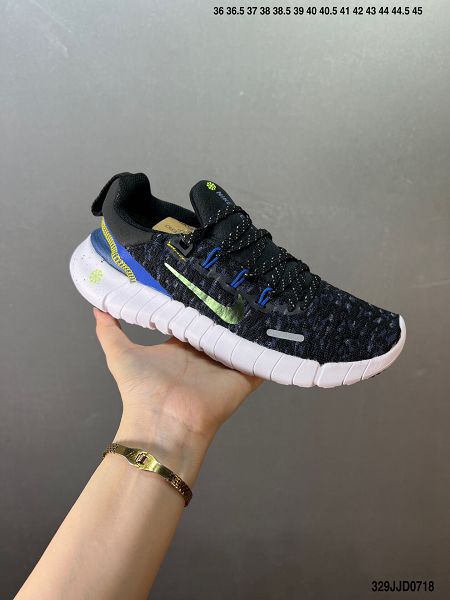 Nike Free Run 5.0 藍橙 可回收材料輕便透氣運動跑步鞋 2024新款情侶鞋