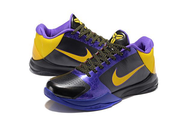 nike zoom kobe 5 科比新配色复刻战靴 时尚低帮男生球鞋 黑黄紫