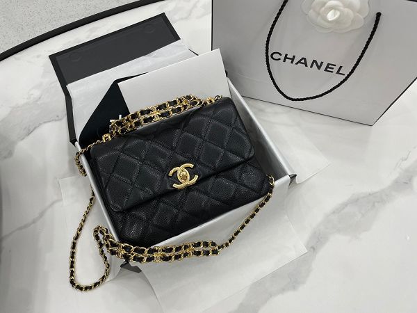 chanel包包 香奈兒2022新款手提包 DSAS3580荔枝牛皮單肩斜挎包