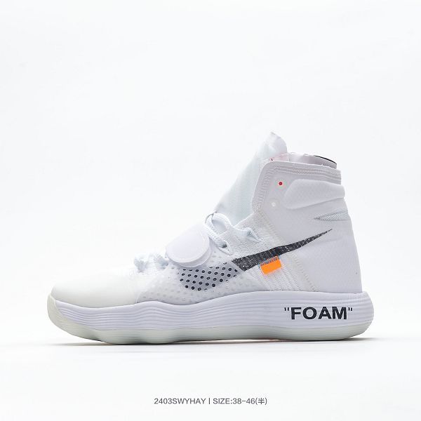 Off-White x Nike REACT Hyperdunk 2017超扣籃系列 高幫休閒運動文化籃球鞋情侶鞋