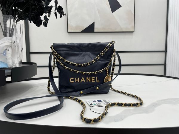 chanel包包 香奈兒2022新款手提包 DSAS3263金扣單肩斜挎包