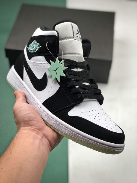 Nike Air Jordan 1 Mid Chrom WingsGS 2021新款 喬丹1代情侶款籃球鞋 帶半碼