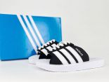 adidas originals GAZELLE BEACH 2024新款男女生舒適百搭沙灘涼鞋 白加黑色